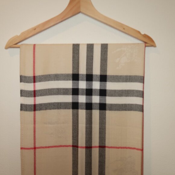 Burberry Check Cashmere Scarf - Stone - Picture 2 of 5